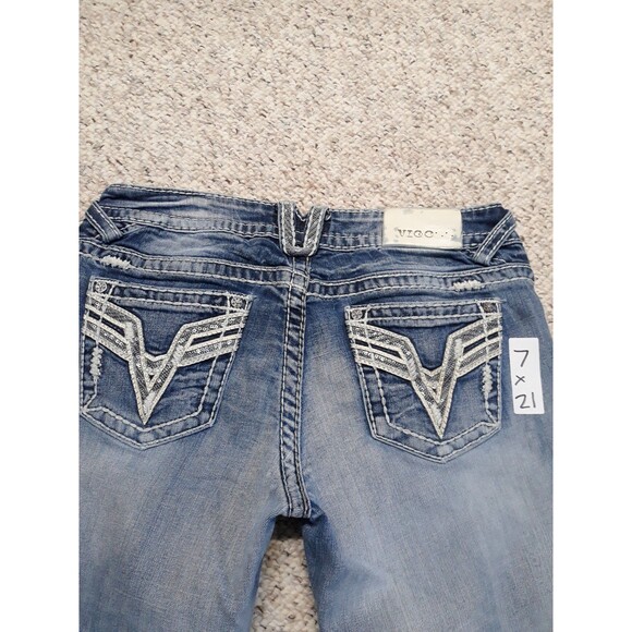 7x21 Vigoss the Chelsea ripped distress capris with bling - Picture 2 of 5